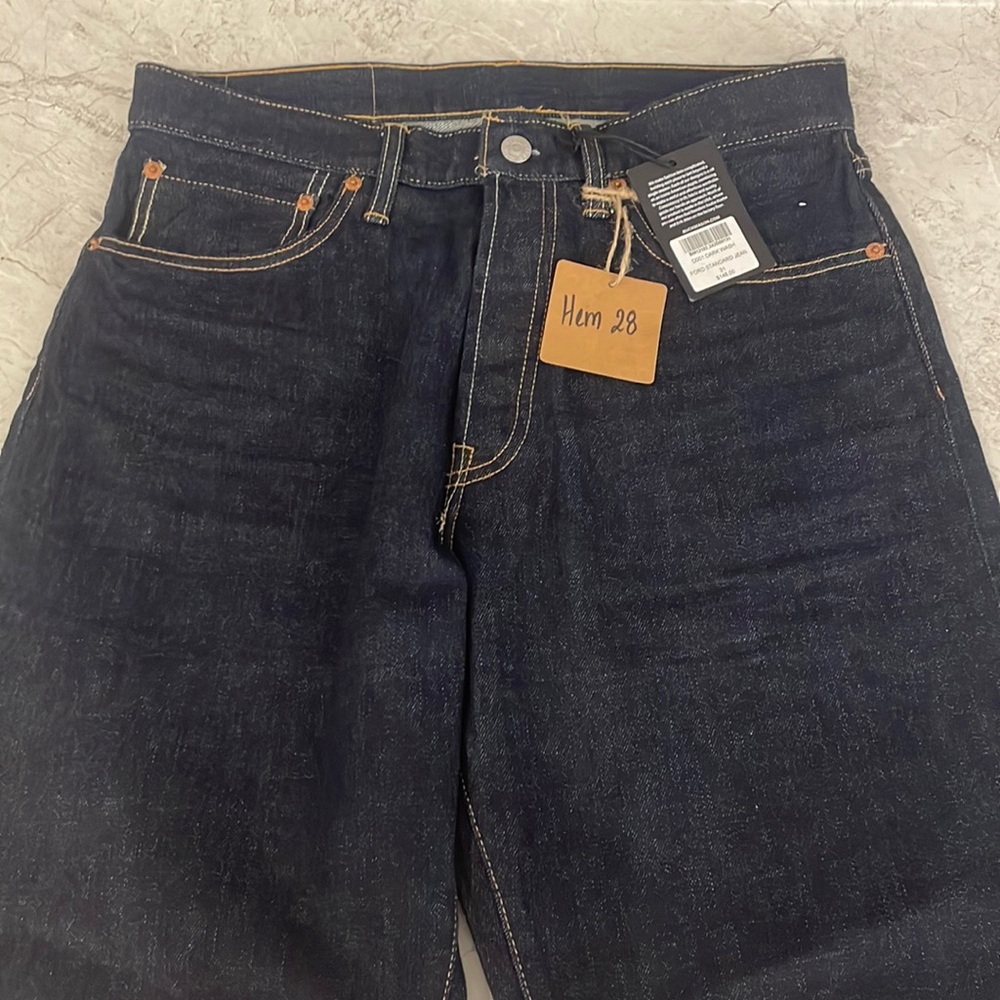 Buck Mason dark wash jeans
